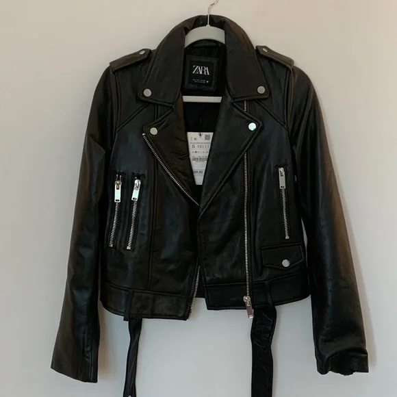 Zara basic hot sale outerwear leather jacket